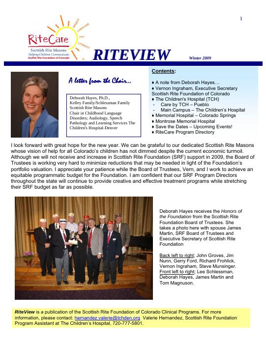 Winter 2009 RiteView cover