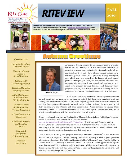 Fall 2010 RiteView cover