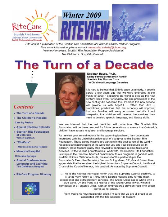 Winter 2010 RiteView cover