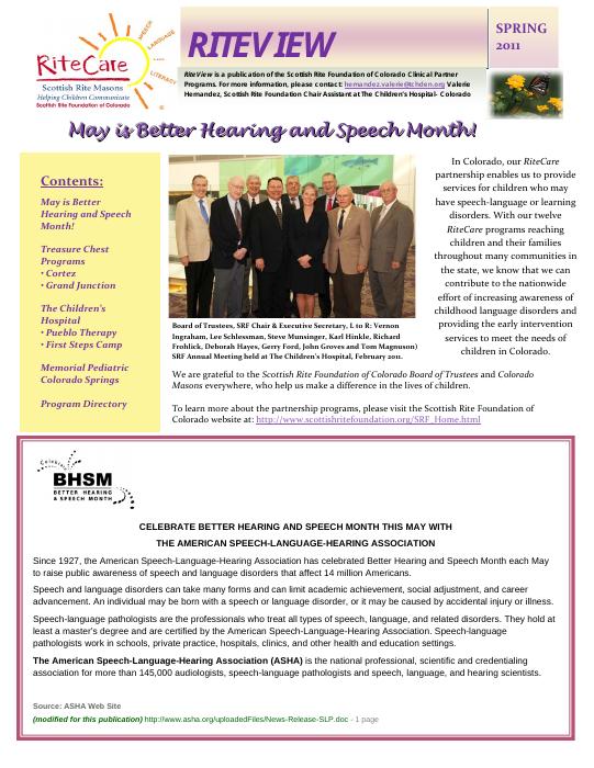 Spring 2011 RiteView cover