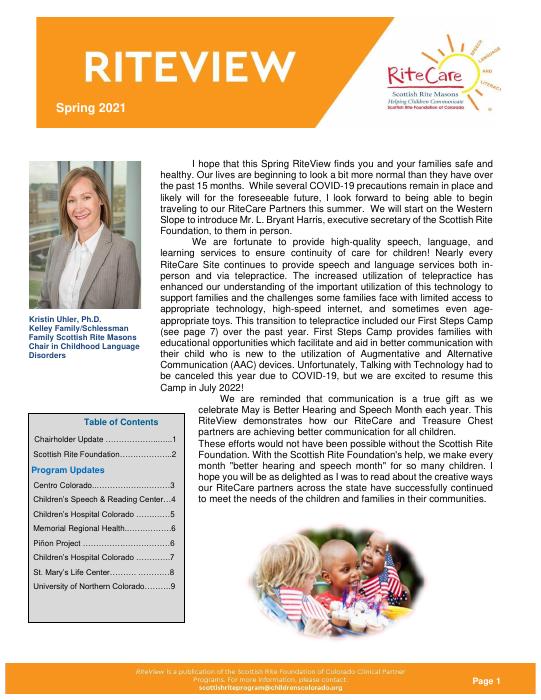 Spring 2021 RiteView cover