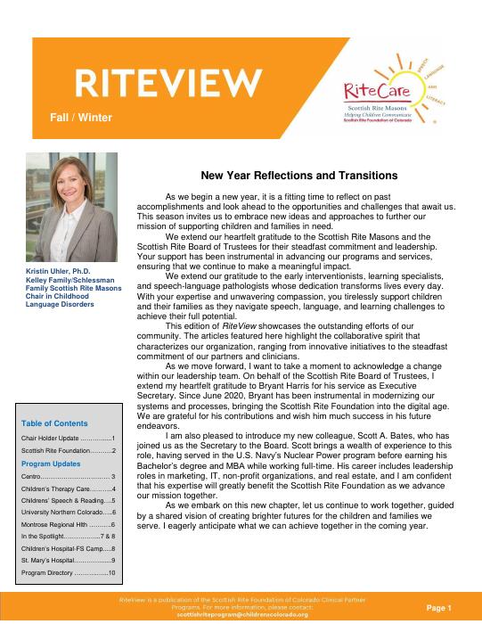Fall/Winter 2024 RiteView cover