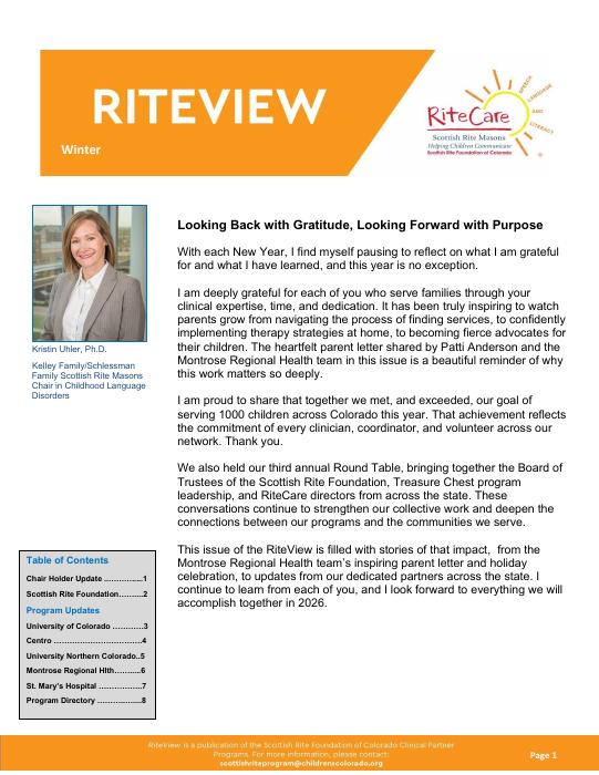 Winter 2025 RiteView cover