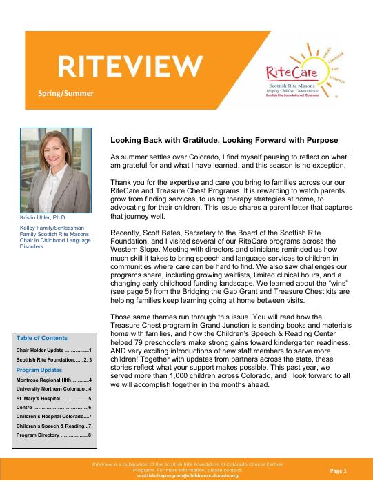 Spring/Summer 2026 RiteView cover